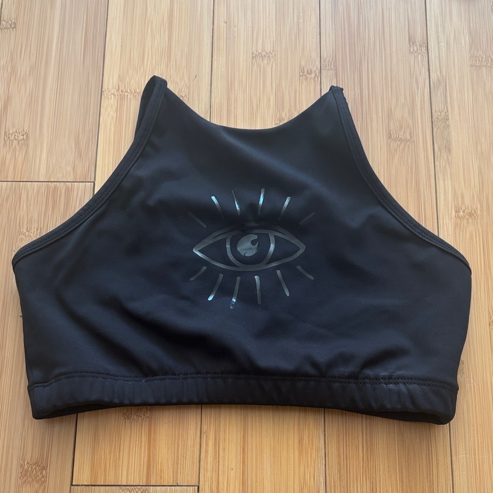 Black Sports Bra with Eye Design